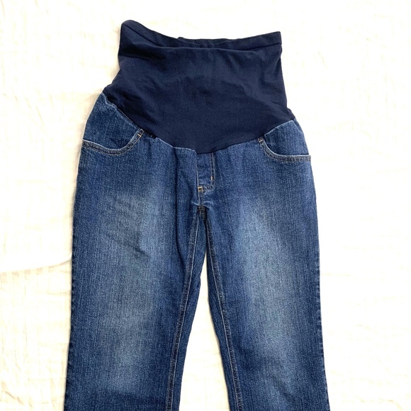 🌼 MOTHERHOOD  MATERNITY WOMENS JEANS CAPRIS PANTS SIZE S  🌼 - Picture 1 of 6